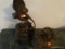 (LR) BRASS PHEASANT STATUE; SOLID BRASS STATUE OF PHEASANT ON A BASE. LOT COMES WITH A BASE WHERE A