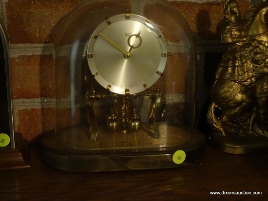 (LR) VINTAGE KUNDO KIENINGER & OBERGFELL "WELBY" 400 DAY ANNIVERSARY DOME CLOCK; MEASURES 10" WIDE