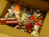 (MBR) BOX LOT OF ASSORTED CHRISTMAS ORNAMENTS; NEVER TOO EARLY TO START GETTING READY FOR THE MOST