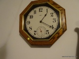 (MBR) HOWARD MILLER OCTAGONAL WOODEN WALL CLOCK; MEASURES 20