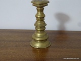 (BR2) ANTIQUE BRASS PRICKET ALTAR CANDLE HOLDER; TURKISH BRASS RELIGIOUS ACCESSORY MADE BY A.T.