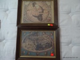 (BR2) FRAMED VINTAGE EUROPEAN TRAVEL/MAP PRINT; MEASURES 14