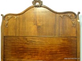 (MBR) ANTIQUE VICTORIAN MAHOGANY PANEL BED; QUEEN SIZED, HAS BEAUTIFUL ACANTHUS LEAF CARVED DETAIL,