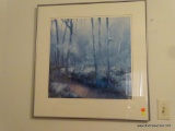 (BR3) FRAMED AND MATTED PASTEL WOODLAND SCENE. IS SIGNED STRIFFALIN. IN SILVER TONED FRAME: 28? X