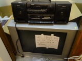 (BR3) PANASONIC 28? ANALOG TV. INCLUDES A SONY DOUBLE CASSETTE/AM/FM PORTABLE STEREO MODEL CFS-W455