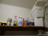 (CLOS) ASSORTED CONTENTS OF CLOSET, INCLUDING 2 STYROFOAM STORAGE CONTAINERS/ COLLARS, 2 WOODEN