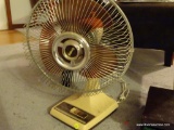 (LRC) OSCILLATING FAN BY GALAXY; OFF WHITE AND BROWN IN COLOR, 12