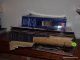 (LR) MANTEL BOOK LOT; 12 ASSORTED MANUALS AND HARDBACK VOLUMES RELATED TO CLOCK AND WATCH MAKING AND