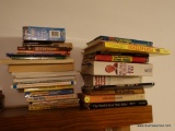 (LR) MANTEL BOOK LOT; A COLLECTION OF JOKE BOOKS AND COMEDY CLASSICS FROM MILTON BERLE, LEWIS