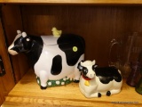 (IN10) COW DECOR; INCLUDES LARGE COW COOKIE JAR AND SMALLER COW BUTTER DISH. LOCATED INSIDE LOT #10