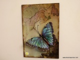 (DR) 3D WALL DECOR OF A BLUE BUTTERFLY; MEASURES 11