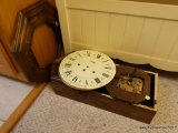 (K) WOODEN OCTAGON TOP WALL CLOCK BY TREND; CURRENTLY DISASSEMBLED, BUT WOULD MAKE A GREAT PROJECT