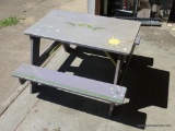 (GAR) PAINTED CHILD?S PICNIC TABLE: 30? X 33? X 18.5?