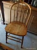 (GAR) VINTAGE SPINDLE BACK AND PLANK BOTTOM SIDE CHAIR: 17? X 16? X 33?