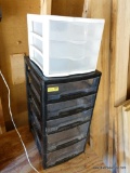(GAR) LOT OF 2 PLASTIC STORAGE UNITS (ONE 3 DRAWER AND ONE 5 DRAWER)