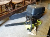 (GAR) POULAN CHAINSAW, MODEL #2300CVA, COMES WITH INSTRUCTION/OWNERS MANUAL AND HARDSIDED BLACK CASE