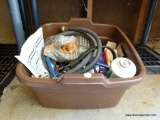 (GAR) TUB LOT; CONTENTS INCLUDE REFRIGERATION AND TUBING SUPPLIES, ETC. TUB IS BROWN IN COLOR AND