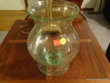 (LR) CLEAR GLASS GLOBE, PERFECT FOR HOLDING MEDIUM SIZED PILLAR CANDLE OR USING AS A TABLE