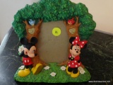 (LR) MICKEY MOUSE COLLECTIBLE PHOTO FRAME; MICKEY AND HIS SWEETHEART, MINNIE MOUSE, ARE STANDING