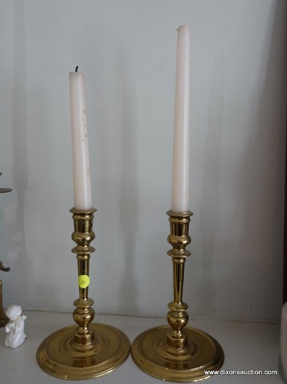 (LR) PAIR OF COLONIAL WILLIAMSBURG CANDLEHOLDERS MARKED CW16-28.5"H