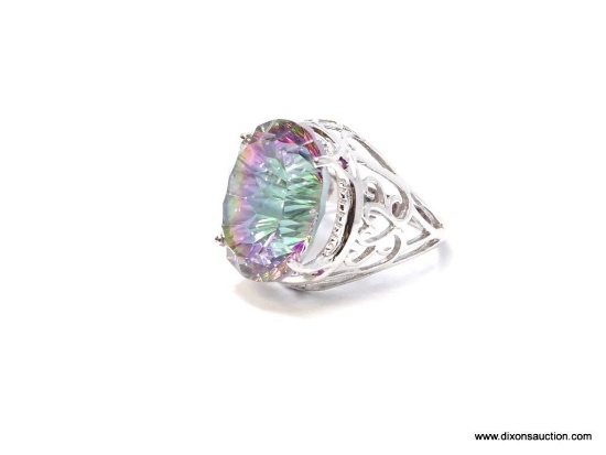 .925 STERLING SILVER AAA TOP QUALITY SPECTACULAR 20.15 CTS NOT ENHANCED; NOT HEATED CONCAVE CUT;