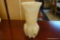 (R2) ITALIAN ALABASTER VASE; HAND CARVED BY DITTA PROF. BESSI, FLUTED BASE AND FLARE OUT UPPER EDGE.
