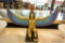 (R3) EGYPTIAN GODDESS ISIS WITH OPEN WINGS STATUE ON RECTANGULAR MARBLE BASE; MADE OF HAND PAINTED