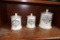 (R3) VINTAGE WHITE CANISTER SET; MADE OF PORCELAIN, 2 ARE BY FORTNUM & MASON, AND 1 IS BY