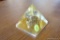 (R3) EGYPTIAN PYRAMID PAPERWEIGHT WITH KING TUT INSIDE AND GOLD GLITTER AND WATER THAT RAIN DOWN ON