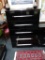 (R4) GLOSSY MODERN BLACK LACQUER 5-DRAWER CHEST; STYLISH AND CONTEMPORARY, MATCHES LOTS 220, 221,