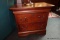 (R4) BROYHILL MAISON LENOIR NIGHTSTAND; 2 DRAWERS, SCROLLING BRACKET FEET. 1 OF A PAIR, OTHER IS