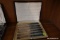 (R3) VINTAGE ART-DECO STYLE GREEN HANDLED BUTTER KNIVES; SET OF 6, IN ORIGINAL BOX. LOCATED IN