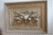 (WALL) 3D PLASTER WALL DECOR; STONELIKE MATERIAL IN A FRUIT/FLORAL PATTERN, AND GIVEN A GOLDEN