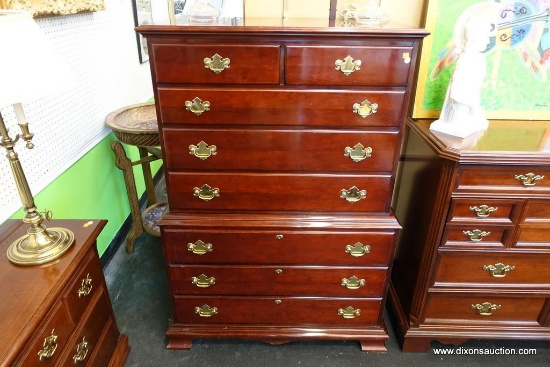 (R1) VINTAGE PENNSYLVANIA CLASSICS CHERRY TALL CHEST/BUREAU; 2 TOP DRAWER OVER 3 DRAWERS OVER 3