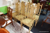 (R2) BROYHILL PREMIER PICKLED OAK DINING ROOM CHAIRS; 4 SIDE CHAIRS AND 2 ARMCHAIRS, LIGHT FINISH,