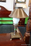 (R1) VINTAGE BRASS TABLE LAMP; VINTAGE PARIS ISTANBUL ORIENT EXPRESS BRASS TABLE LAMP W/ LION FEET