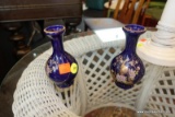 (WIN) PAIR OF COBALT BLUE KUTANI VASES; MADE IN JAPAN THESE BEAUTIFUL GOLD PHEASANT AND COBALT BLUE