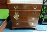 (R1) HENKEL HARRIS 4 DRAWER BACHELOR'S CHEST; MADE FROM SOLID WILD BLACK CHERRY, THIS 4-DRAWER