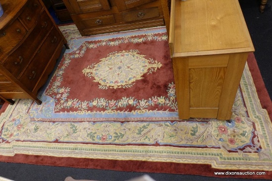 (WIN) MING AUBUSSON WOOL RUG; LARGE 100% VIRGIN WOOL PILE, HAND WOVEN ORIENTAL RUG. LOVELY FLORAL