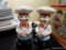 (KIT) PORCELAIN CHEF SALT AND PEPPER SHAKERS; EACH PIECE ABOUT 5 IN TALL. 2 TOTAL PIECES.