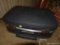 (BAS2) SUITCASE WITH LOT OF MY LITTLE PONY DOLLS; THIS ANTIQUE GRAY/BLUE SUITCASE IS LINED WITH A