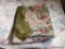 (BED) PAIR OF VICTORIAN LANDSCAPE TAPESTRY VALANCES; 2 IN BOX, EACH WITH GREEN FRINGE ALONG BOTTOM,