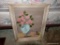 (BED) FRAMED OIL ON CANVAS; SCENE DEPICTS A VASE OF FLOWERS WITH A BIRD AND SMALL SPRIG OF SAME PINK