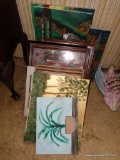 (BAS2) LOT OF FRAMES PICTURES; LOT OF 13 ASSORTED FRAMED AND UNFRAMED PAINTINGS AND PICTURES.