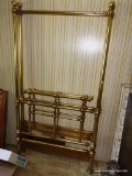 (BAS2) BRASS 4 POSTER CANOPY BED FRAME; BEAUTIFUL ANTIQUE TWIN SIZE 4 POSTER HEADBOARD, FOOTBOARD,