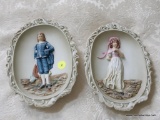 (BED) PAIR OF LEFTON CHINA VICTORIAN HANGING PLAQUES; 2 IN THIS LOT. MODEL #KW3504, EACH MEASURES 6