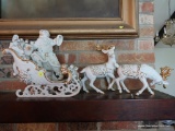 (LR) (LR) CERAMIC CHRISTMAS DECOR LOT; VERY BEAUTIFUL CHRISTMAS DECOR SET WITH 4 TOTAL PIECES