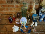 (LR) DECORATIVE FIGURINE LOT; INCLUDES A ROYAL DOULTON PRINCESS DIANA FIGURINE, A FLORAL CERAMIC