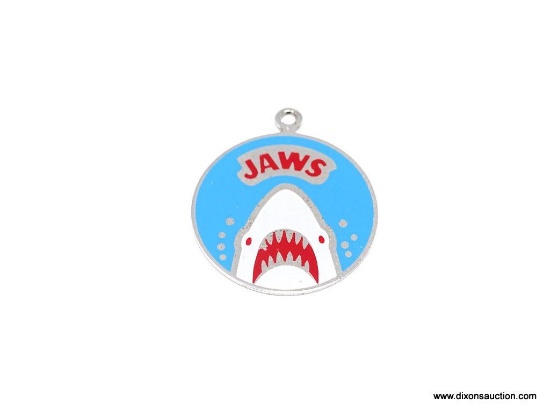 .925 STERLING SILVER ENAMELED JAWS PENDANT.