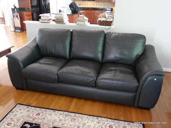 (DEN) ONE OF A PAIR OF LEATHER SOFAS- EXCELLENT CONDITION-88"W X 38"L X35"H- ORIGINAL PRICE-$950
